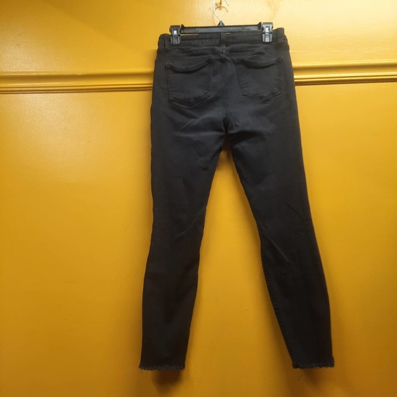 Eunina Clara Distressed High Rise Skinny Crop Jeans Womens Black Pants Size 7 - Picture 4 of 8
